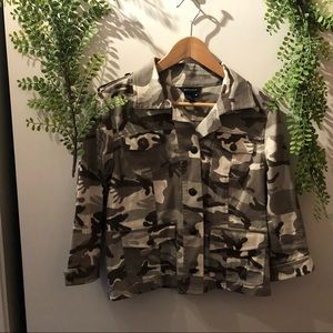 sandro - new cropped moto camo jacket size M